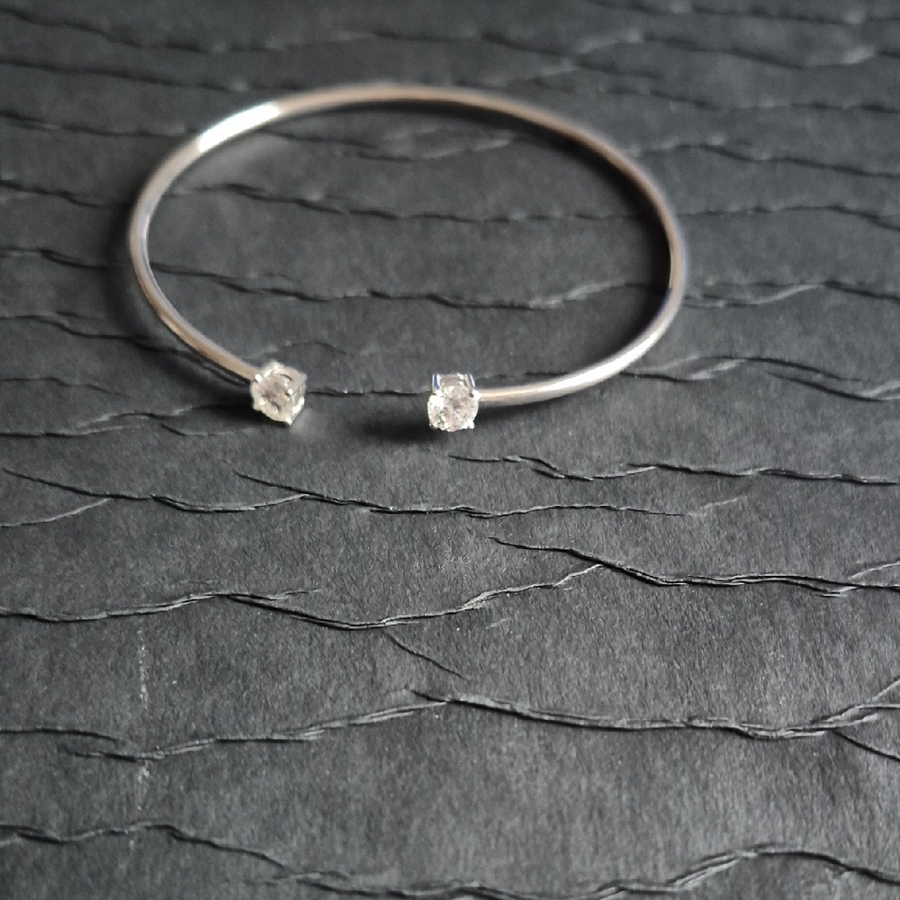 925 Sterling Silver Moissante Bangle Bracelet